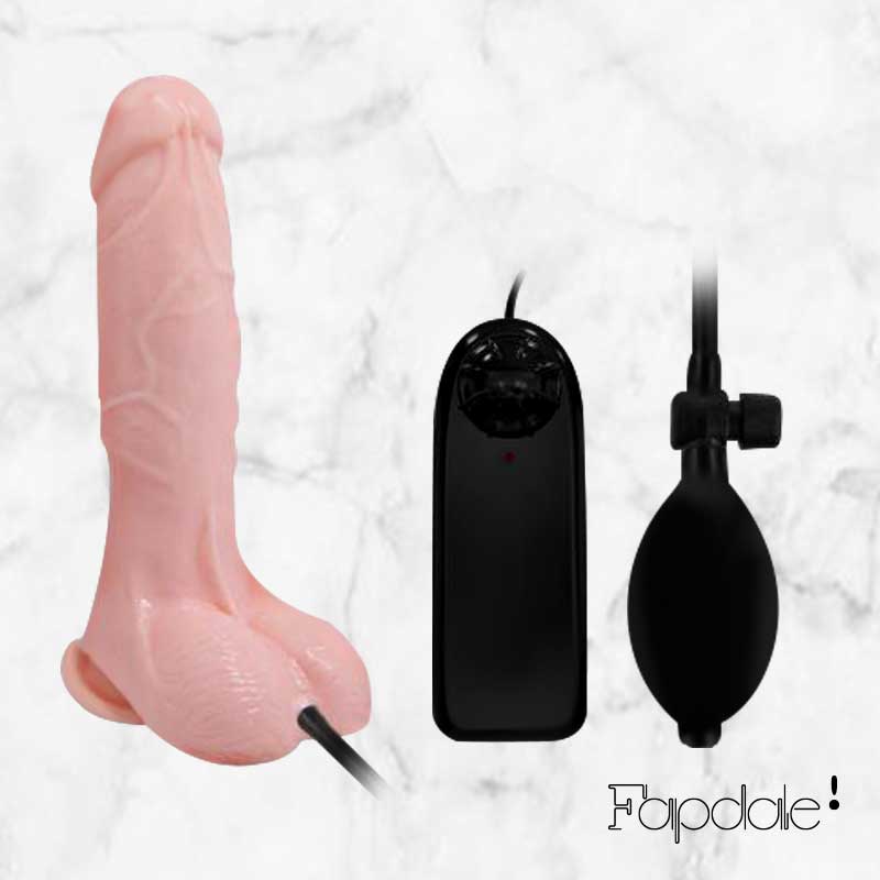 Large Vibrating Inflatable Suction Cup Dildo